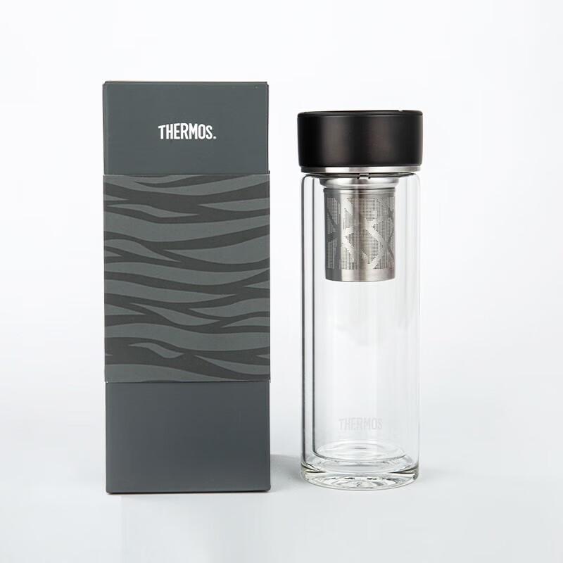 THERMOS 400ml Double-Walled Glass Tea Infuser Bottle