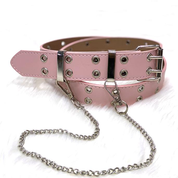 Fashion Alloy Women Belts Chain Luxury for Genuine Leather New Style Pin Buckle Jeans Decorative Ladies Retro Decorative Punk