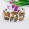 Oyster Copper Turquoise Bracelet, Cluster Bracelet, 925 Sterling Silver Bracelet, Engagement Bracelet, Orange Gemstone Bracelet
