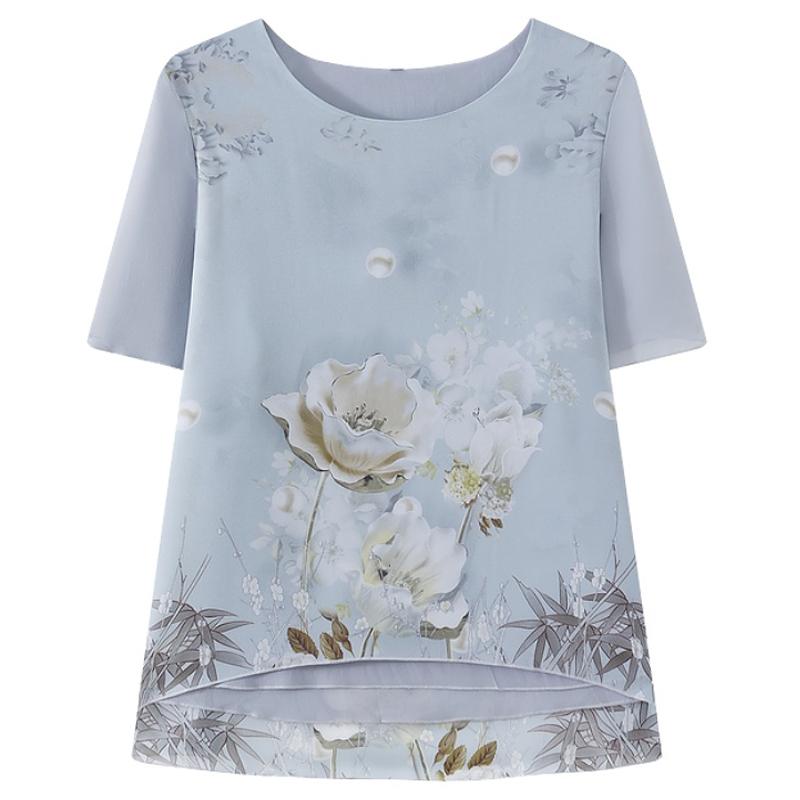 Plus Size 3XL-8XL Summer Chiffon Oversize 2 Piece Sets Women Clothes Casual Elegant Loose Wide Legs Pant Sets