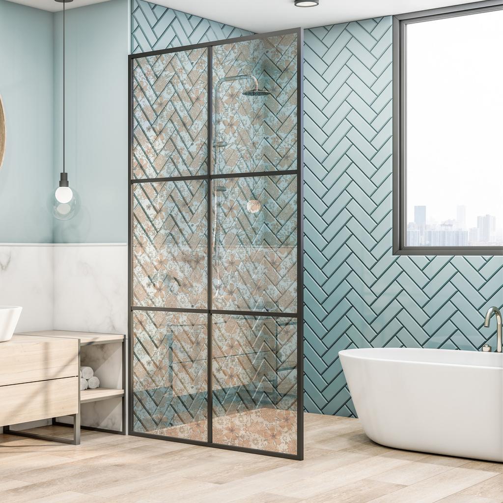 Floral Pattern Electrostatic Glass Sticker Transparent Glass Decoration Bathroom Flower Print Glass Door Sticker