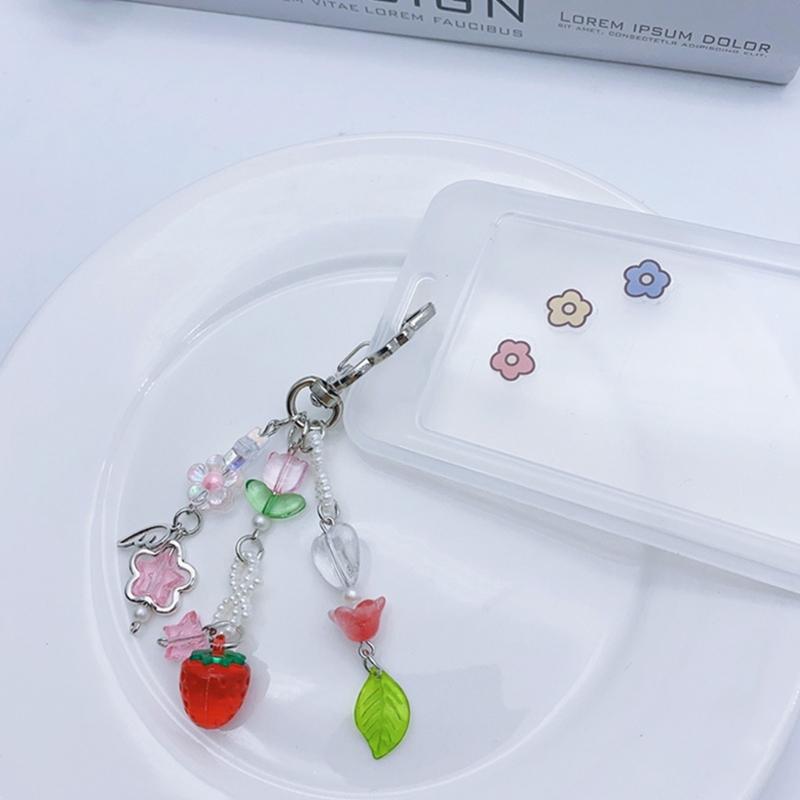 Colorful Phone Chain Handmade Phone Jewelry Trendy Bag Pendant Bag Charm Phone Lanyard Perfect Gift for Woman Girls