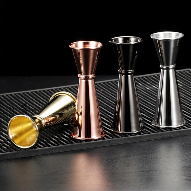 Stainless Steel 30/60ml Measuring Cup Double Ended Curled Edge Cocktails Graduated Measure Device Home Bar High-end Wine Utensil