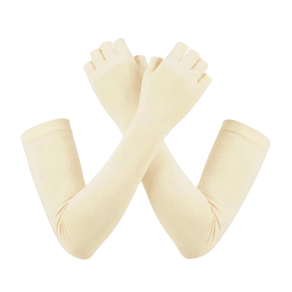 Polyester Ice Cooling Arm Sleeves Quick Dry Sun Protection Arm Cover Half Finger Gloves Summer