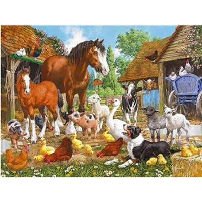 Pittura diamante 5D fai da te "Animali da fattoria" Punto croce decorazione a mosaico con trapano rotondo