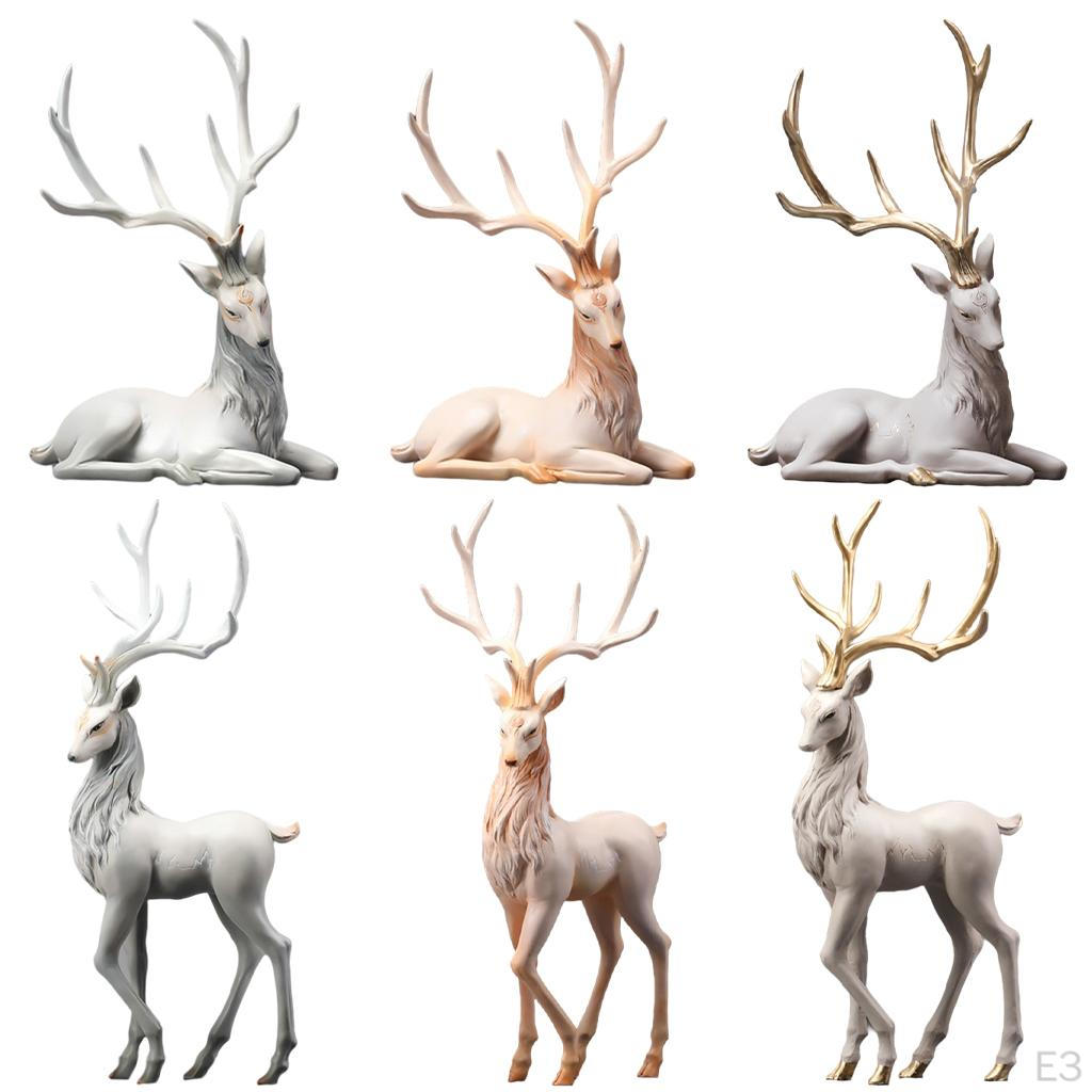 Creative Reindeer Ornaments Collectible Light Luxury Modern Deer Decoration for Shelf Gifts Home