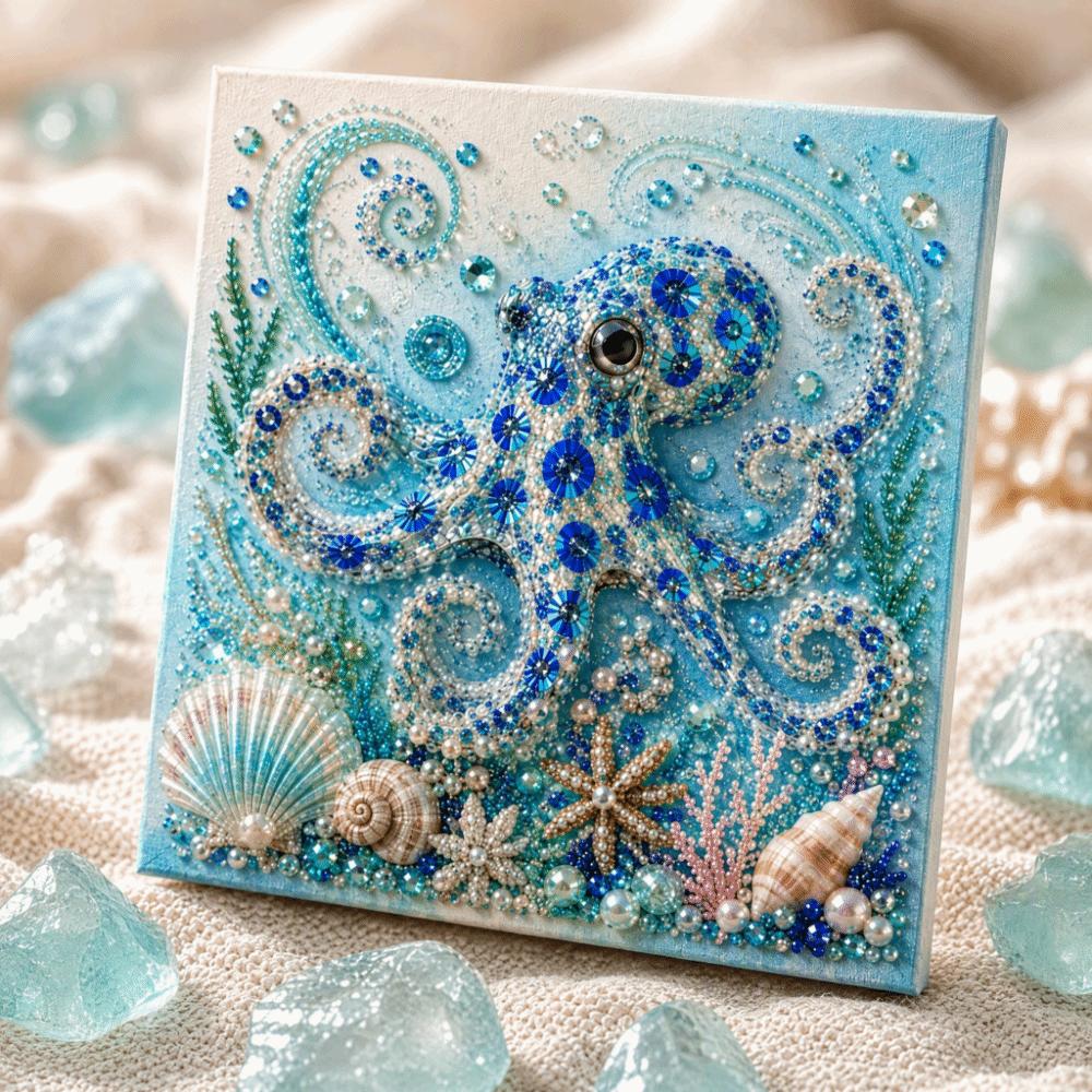 Kit Pittura Perle Finitura Scintillante Mezzo Tondo Perle Kit Artigianato Fai da Te Kit Arte Oceanica Decorazione Parete Casa