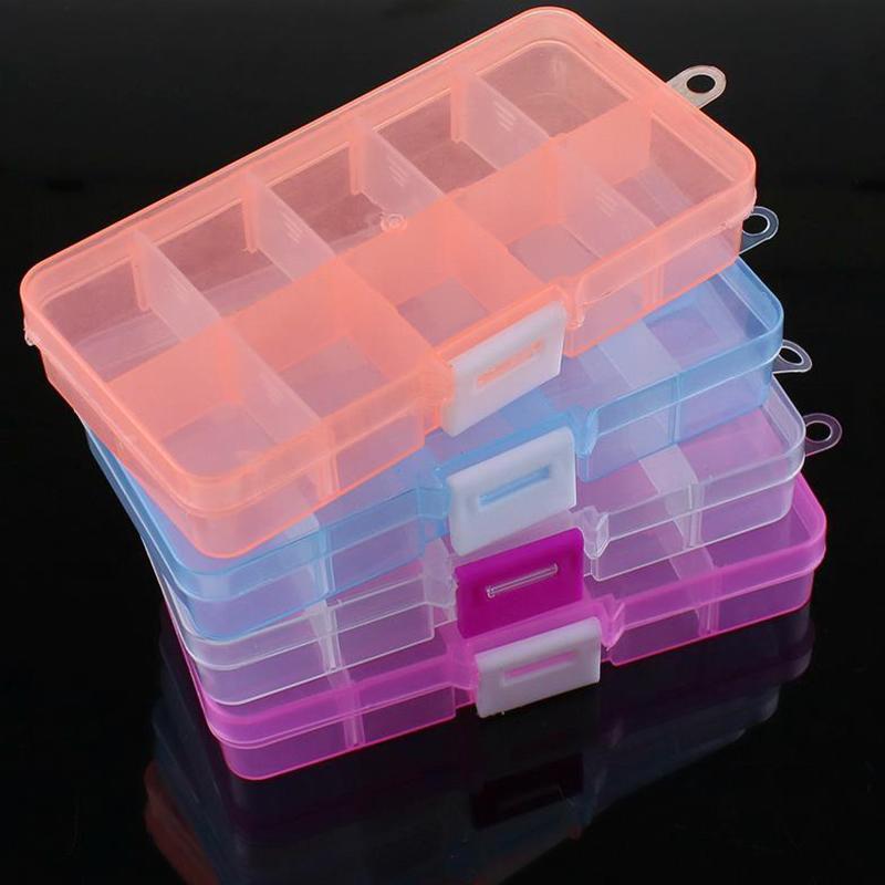 10 przegródek Odpinany przezroczysty plastikowy pojemnik do przechowywania