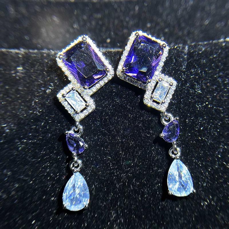 

SACE GEMS классические серьги из медного сплава с цирконом для женщин, подарки на свадьбу синий