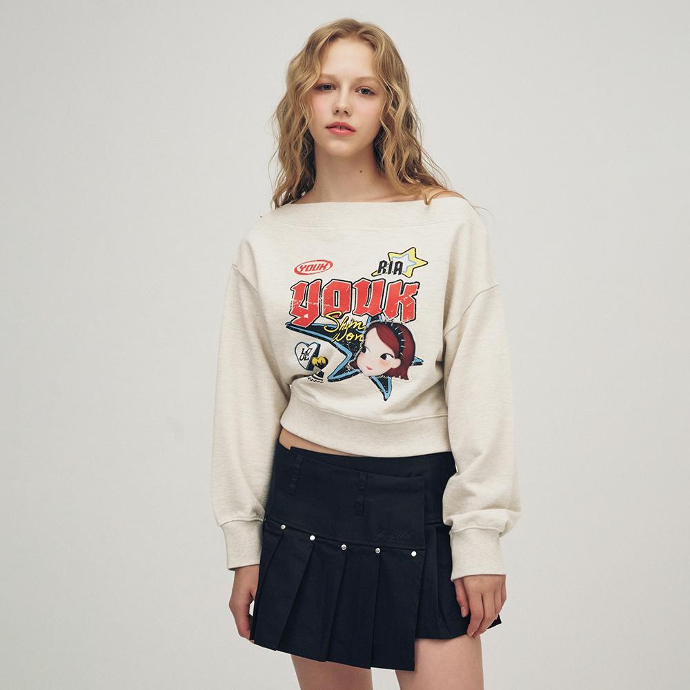 Yugsimwon Off-Shoulder Sweatshirt F Lia