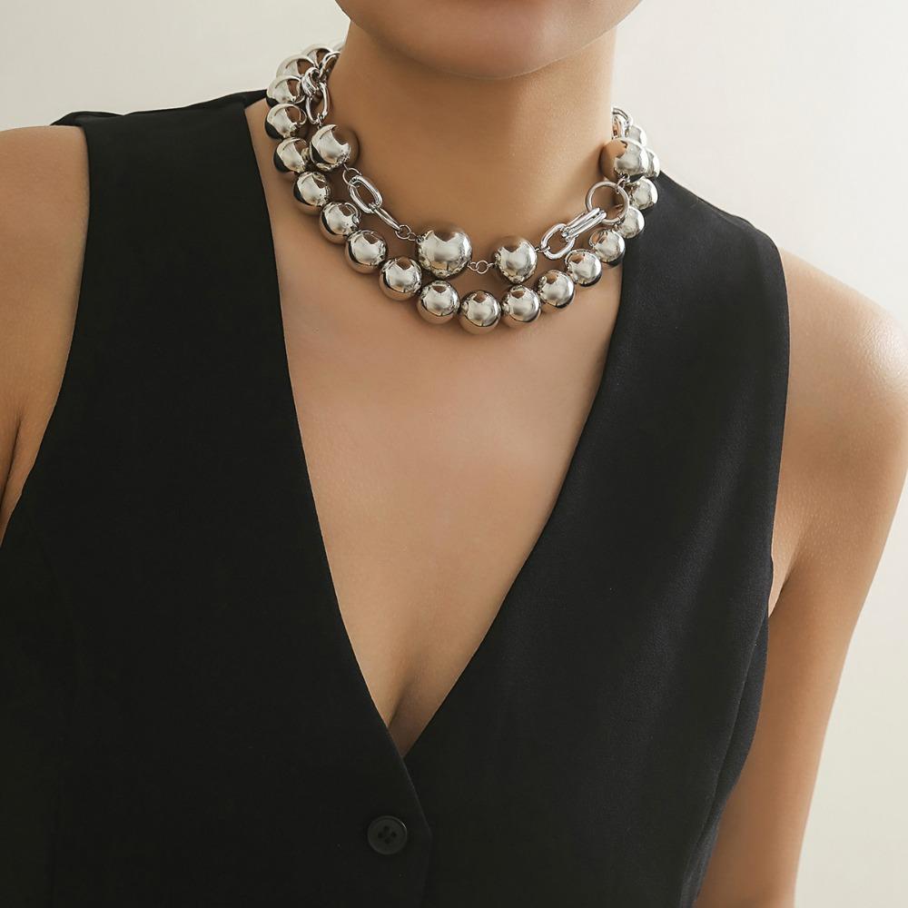 Statement Collar Pearl Choker Necklace Exaggerated Chunky Clavicle Choker Party