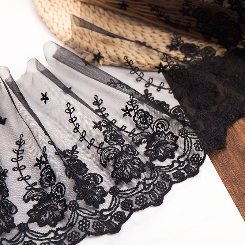 22/34/42cm Wide White Lace Ribbon For Weddng Dress DIY Crafts Sewing Fabric Trim Clothing Handmade Needlework Accessories 2yards