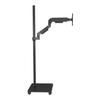 Adjustable Floor-standing Monitor Stand with Vertical/Horizontal Rotation, Telescopic Foldable Design, No-Drill Base