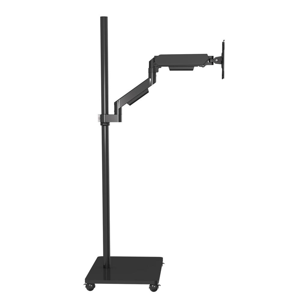 Adjustable Floor-standing Monitor Stand with Vertical/Horizontal Rotation, Telescopic Foldable Design, No-Drill Base