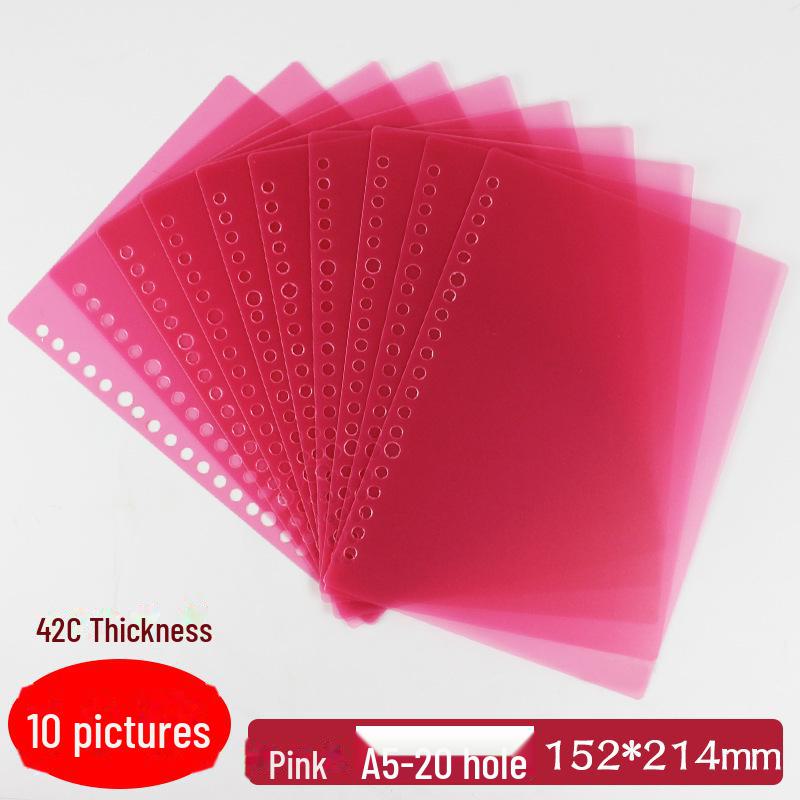 5-Pack Frosted A4 Detachable DIY Loose-Leaf Book with Colored Cover, A5/B5 Opening Ring Hole Folder
