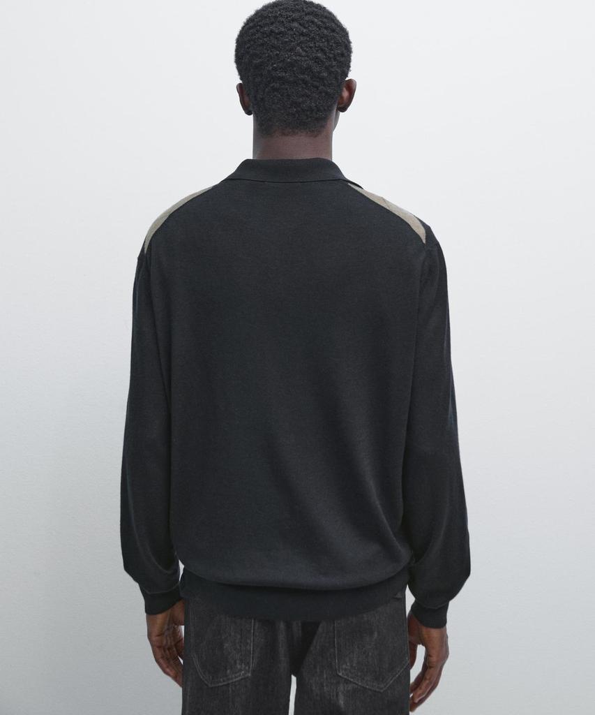 Masimodutti Wool Blend Diamond Jersey Polo