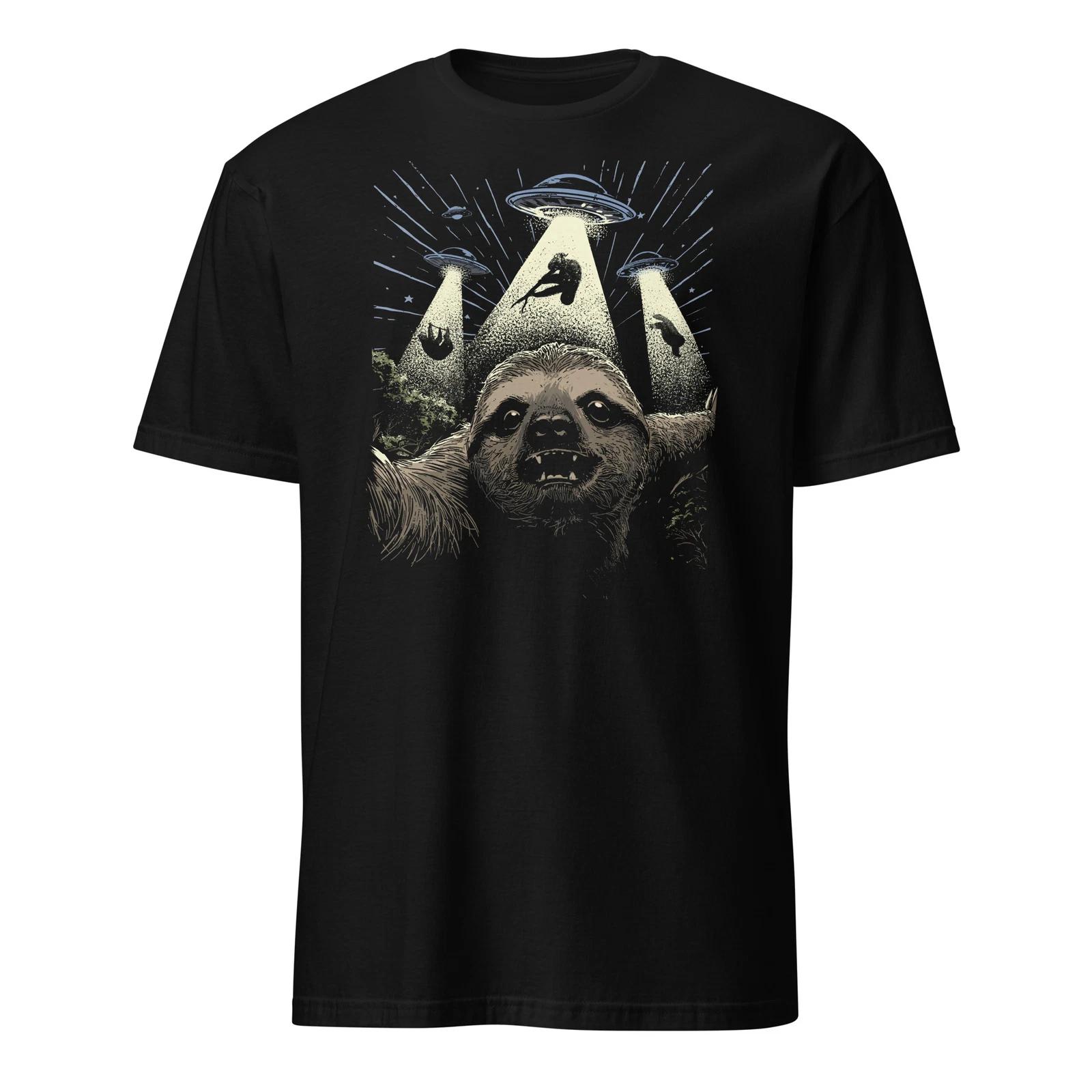 Alien Sloth Shirt Funny Sloth Selfie Alien UFO Encounter T-Shirt Size S-3XL Gift XL