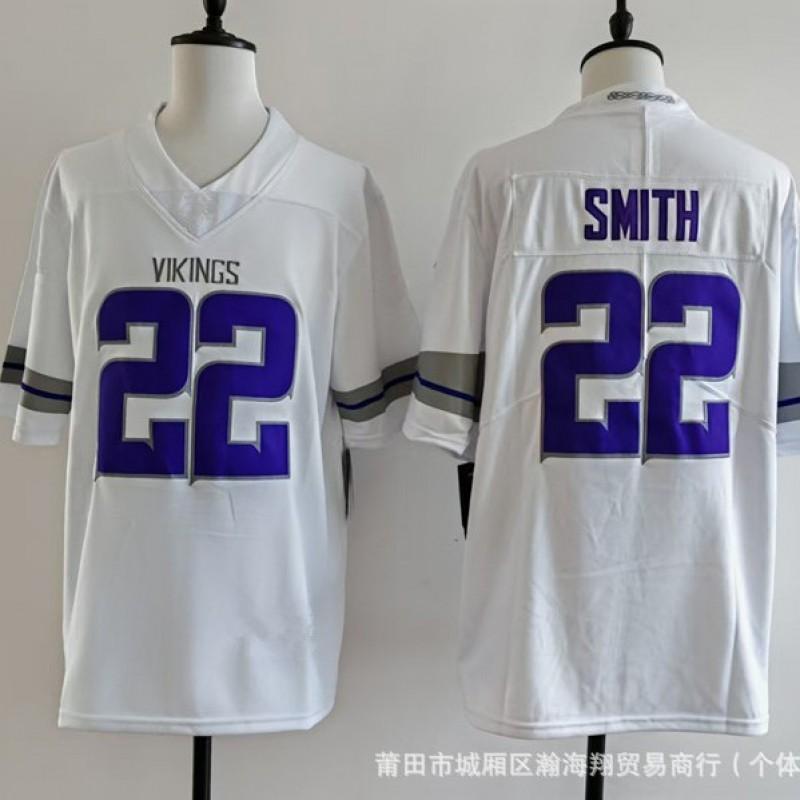 Vikings Team Football Jersey 22 Number Embroidered Rugby Shirt Adult Unisex