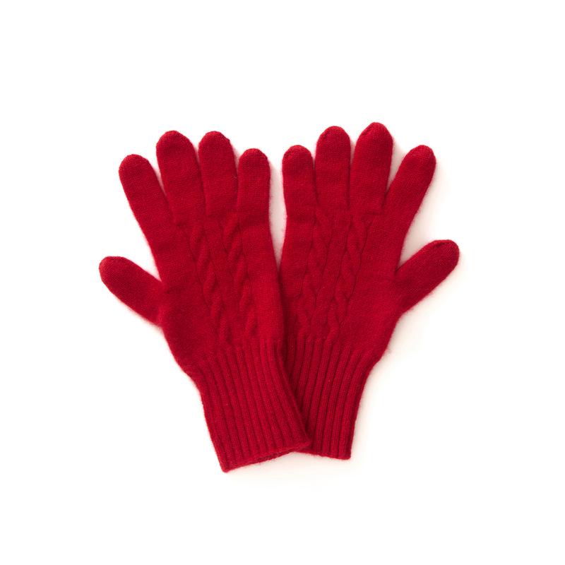 Women's 100% Pure Cashmere Split Finger Winter Gloves - Warm, Thick, Outdoor Five Finger Design