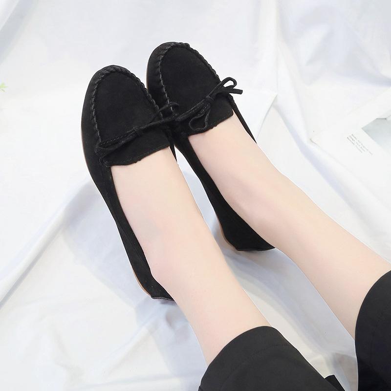 2025 European New Outer Wear Shallow Bow Casual Shoes 35-43 Foreign Trade Large Size Women's Shoes