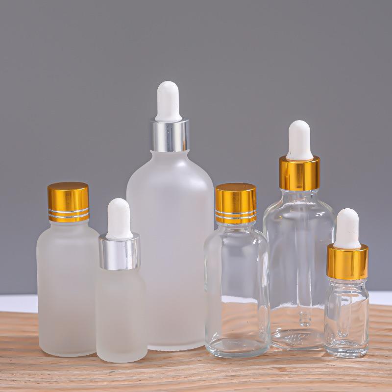 Reiseflasche für ätherische Öle aus Milchglas mit Gummitropfer