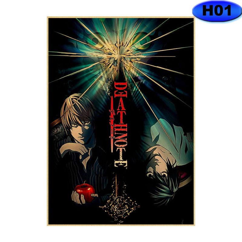 Classic Anime Death Note Poster Mural Retro Kraft Paper Prints Wall Sticker Bar Room Decoration Painting Home Decor Picture
