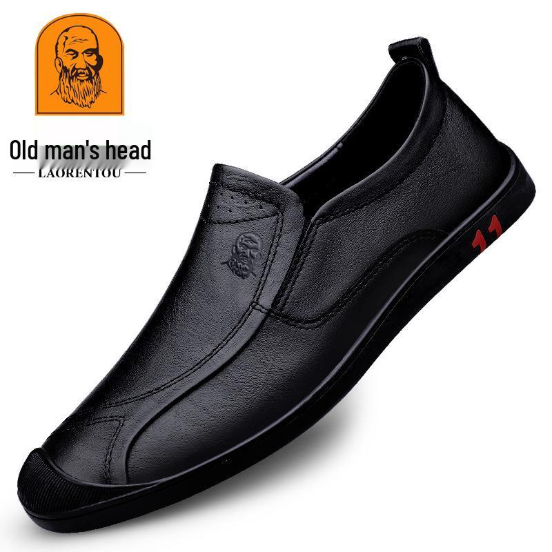 Men s Spring Leather Slip-On Driving Shoes - Soft Sole, Casual Business Style 46