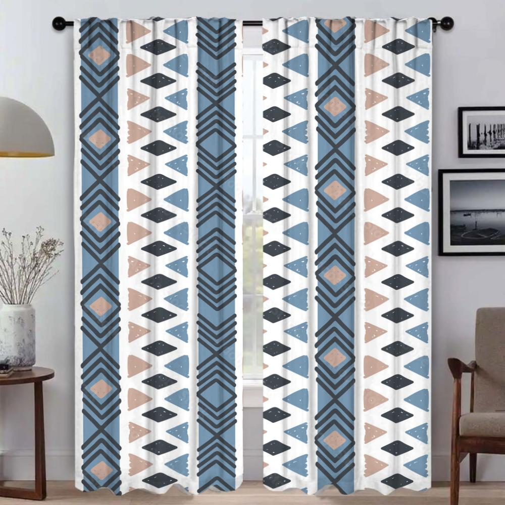 Tulle for Bedroom Bohemian Blackout Curtain for Room 2 Panel Partition Modern Living Room Curtains Halloween Decoration Shades