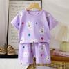 Kids Cotton Summer Outfit Set - Short Sleeve T-Shirt & Shorts 2-Piece Pajamas for Boys and Girls Clothing Sets