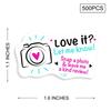 500Pcs Love It Let Me Know With Cute Camera Design Stickers 1.6Inch Thank You Stickers Bakeries Handmade Small Business Stickers