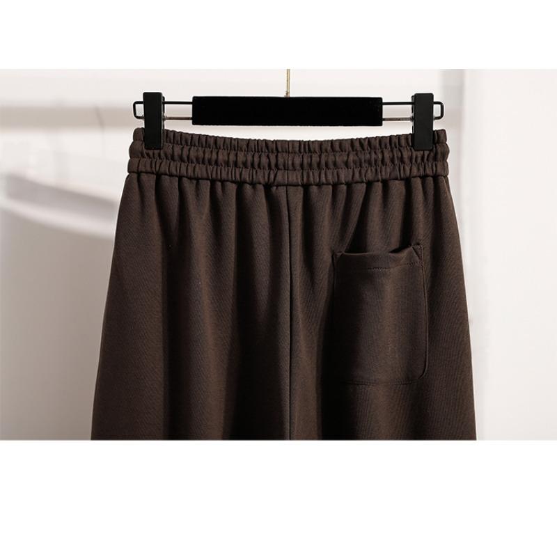 DIMANAF Plus Size Women Long Pants Loose Basic Casual Pants Elastic Waist Cotton Fashion Lady Autumn 2025