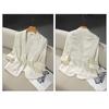 Classic White Summer Jacket for Women, Short Slim-fit Style with High-end Texture