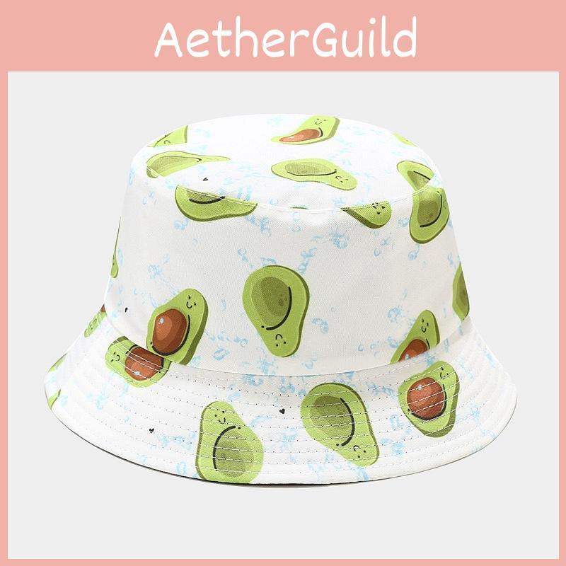 Rybářský klobouk s ovocným vzorem a širokým okrajem pro letní ochranu před sluncem a běžné nošení