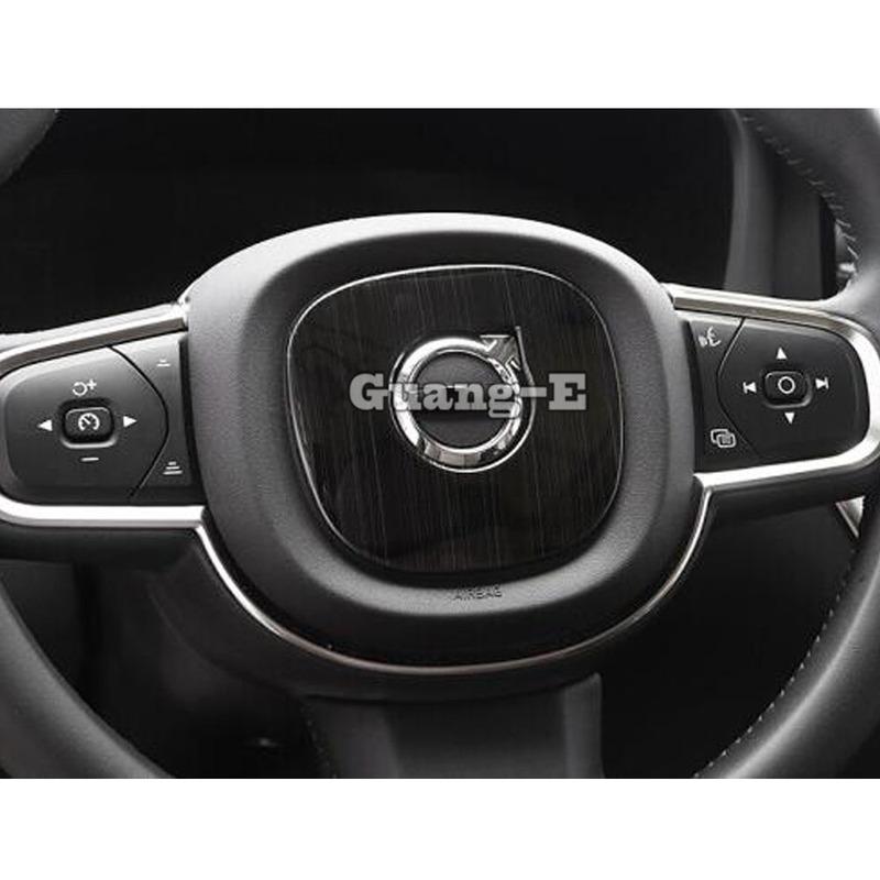 Car Stick Styling Cover Stainless Steel Steering Wheel Interior Kit Trim Lamp Frame 1pcs For Volvo XC60 2018