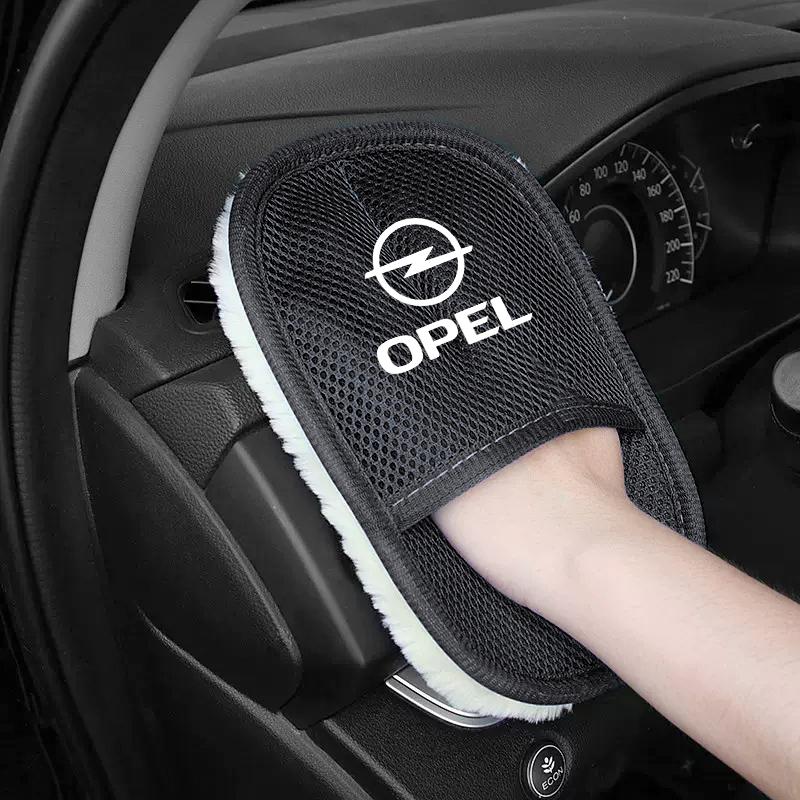 AAGW1 1Pcs Car Wash Glove Wool Soft Polish Cleaning Brush Tools For Opel Astra Grandland Corsa Mokka Frontera Insignia Zafira Vivaro