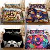 Poszewka na kołdrę z psami 3D Zestaw pościeli ze zwierzętami Poszewki na poduszki Rozmiar pojedynczy podwójny King Size