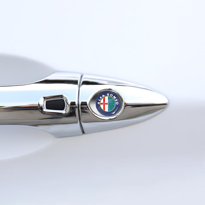 2/4/6 Pezzi Adesivo Emblema Tappo Serratura Portiera Auto Adesivo Protettivo per Alfa Romeo Giulia Stelvio Giulietta Spider GT 4C 8C Mito Brera Modifica