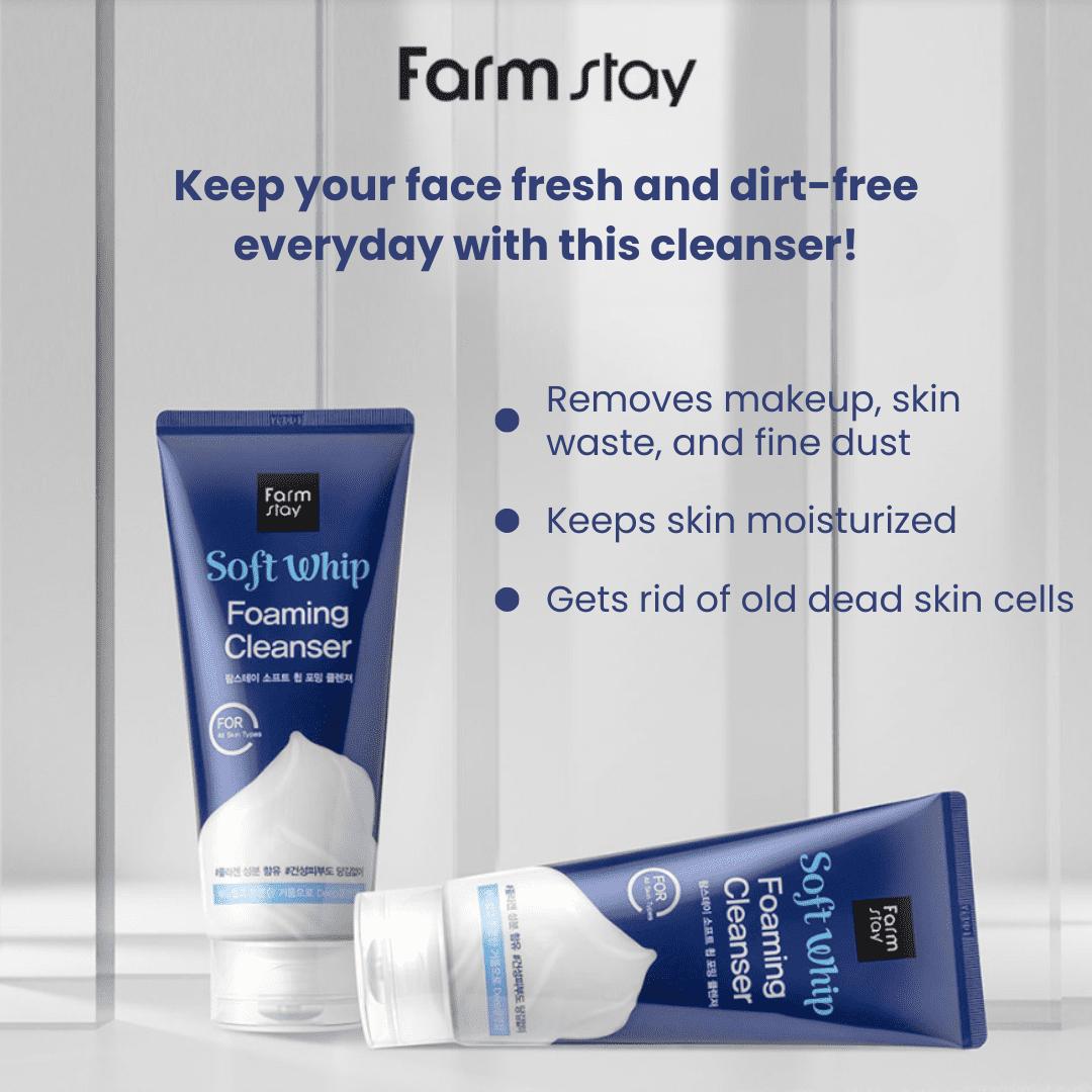 

Farm Stay Soft Whip Foaming Cleanser 180ml +RANDOM GIFT