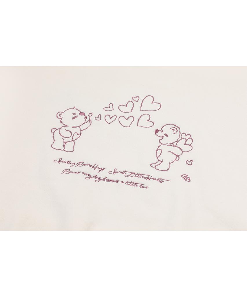 CPGN STUDIO Loving Bear Embroidered Hoodie Cream