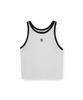 Emelbi Women'S Basic Ringer Crop Sleeveless T-Shirt Ny (White)