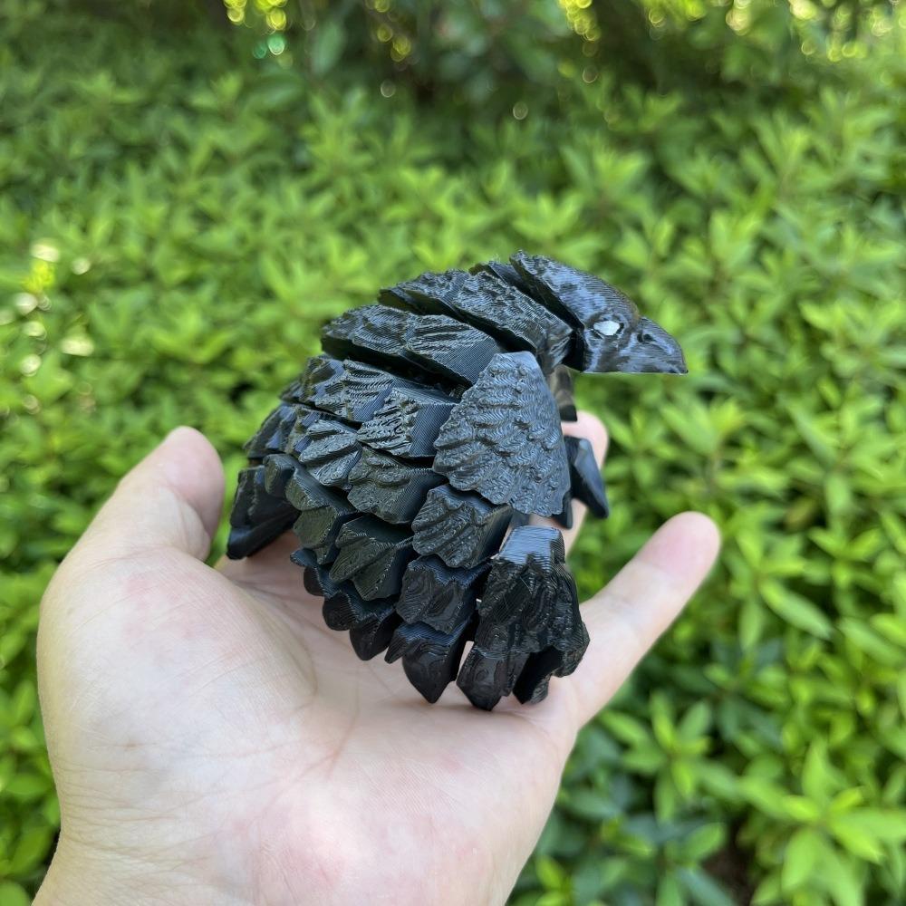 Multi-Jointed 3D Printed Eagle Ornament Plastic Eagle Simulation Toy  Kids Adults чёрный