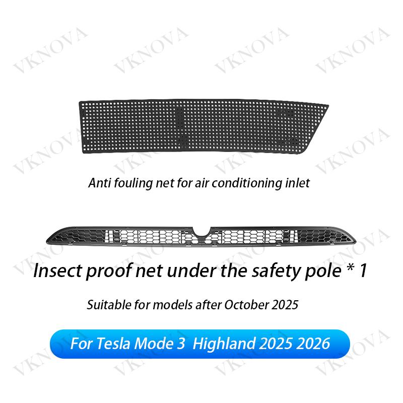 For Tesla Model 3 Highland 2026 2026 Lower Bumper Anti Insect Net Anti-dustproof Air Vent Grille Cover Insect-proof Front Inlet