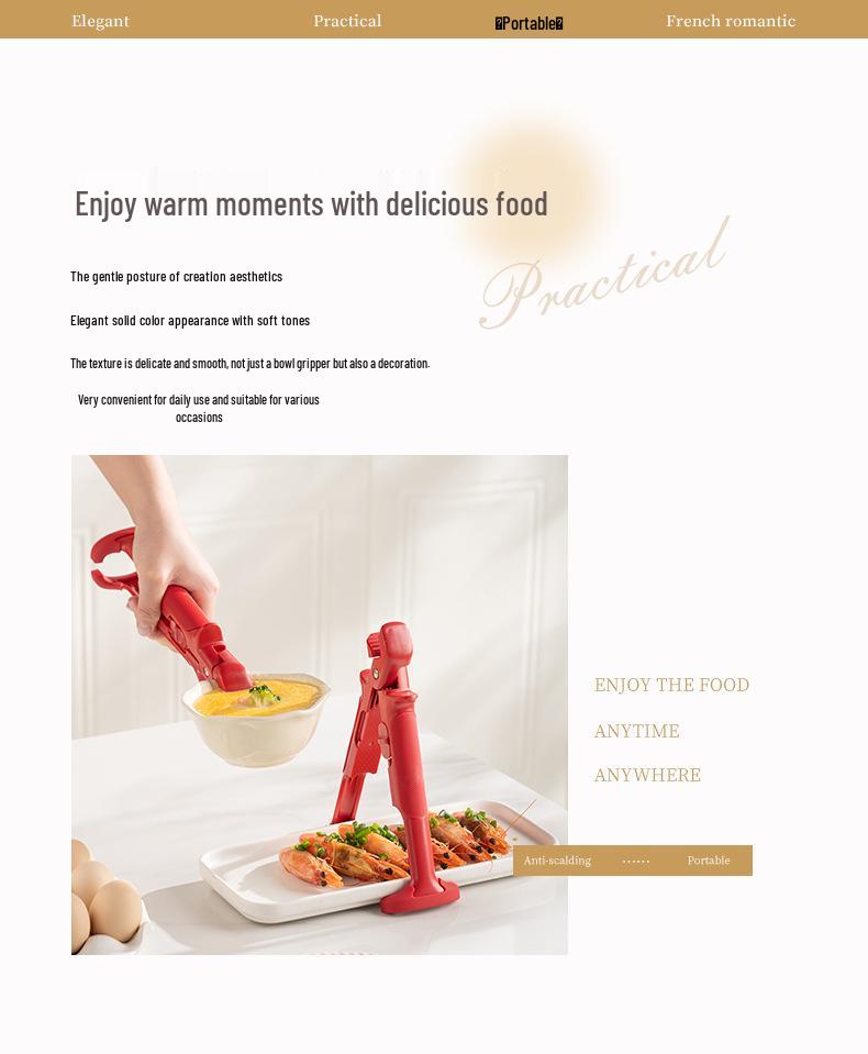 Non-slip Bowl and Plate Lifter - Dual-use Anti-scald Clip for Kitchen Bowls and Plates