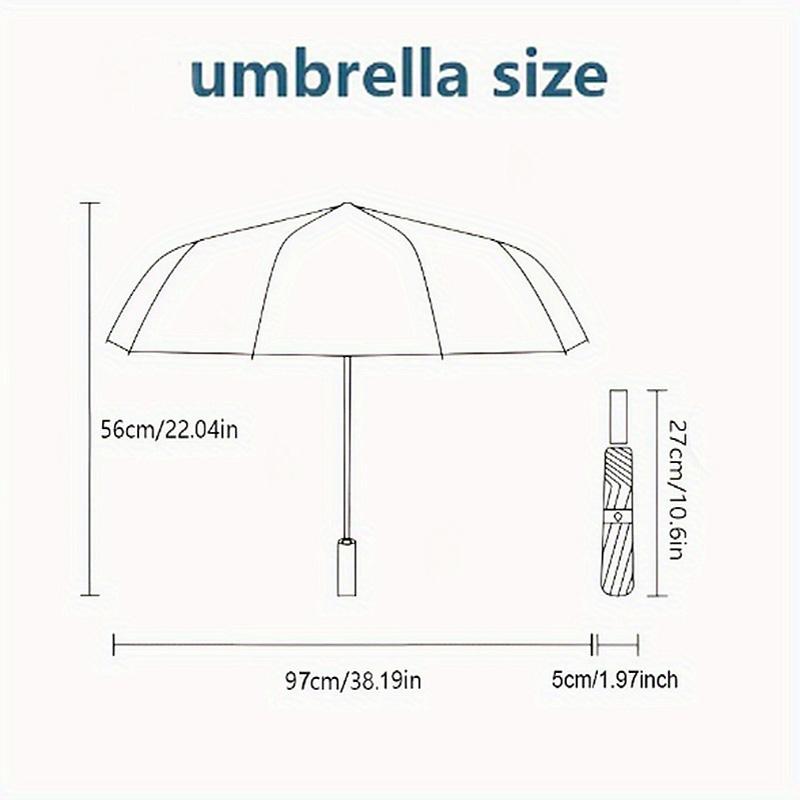 Dark Elegance 8 Ribs 3Fold Black Glue Uv Protection Umbrella Sun Protection Rainproof Compact Folding Umbrella For Travel Daily Use C923674