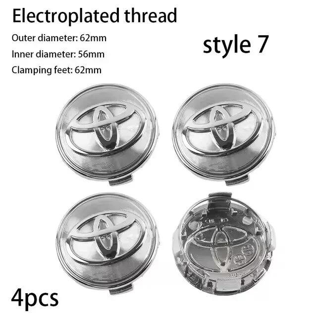 4pcs/Lot 57mm 62mm Refitting Car Wheel Center Caps Hub Center Covers For Toyota YARiS RAIZE Corolla Camry RAV4 Car Accessories
