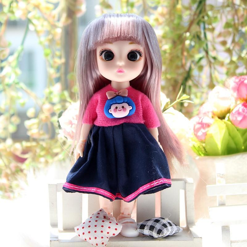 6-inch 13-joint Girls' Doll Toy, 17 Cm Interchangeable Barbie Doll Princess Set, Children's Birthday Gift