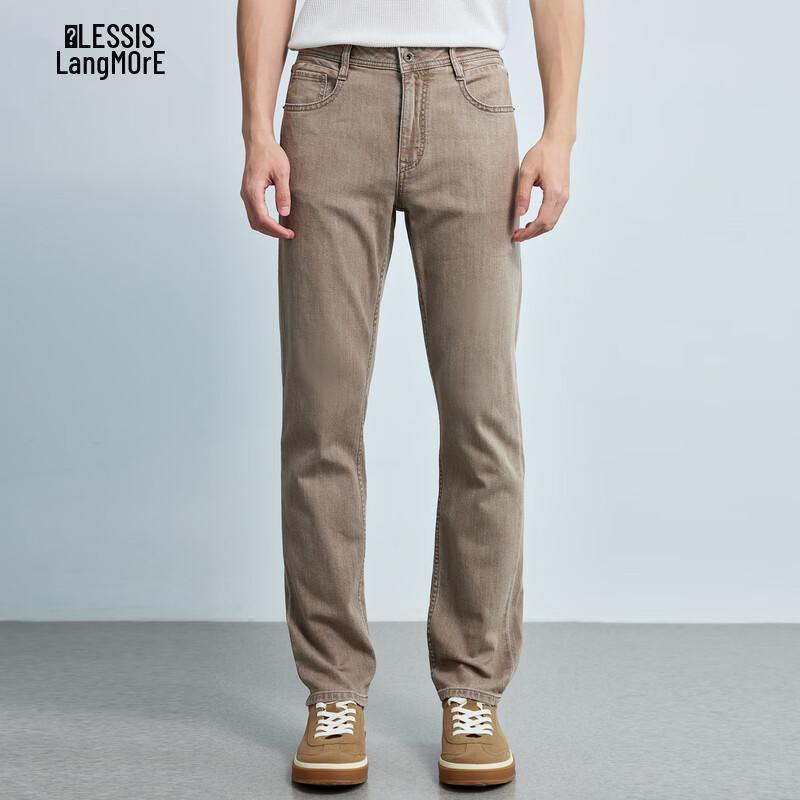 Мужские ретро-джинсы LILANG, приталенные, цвета хаки 86