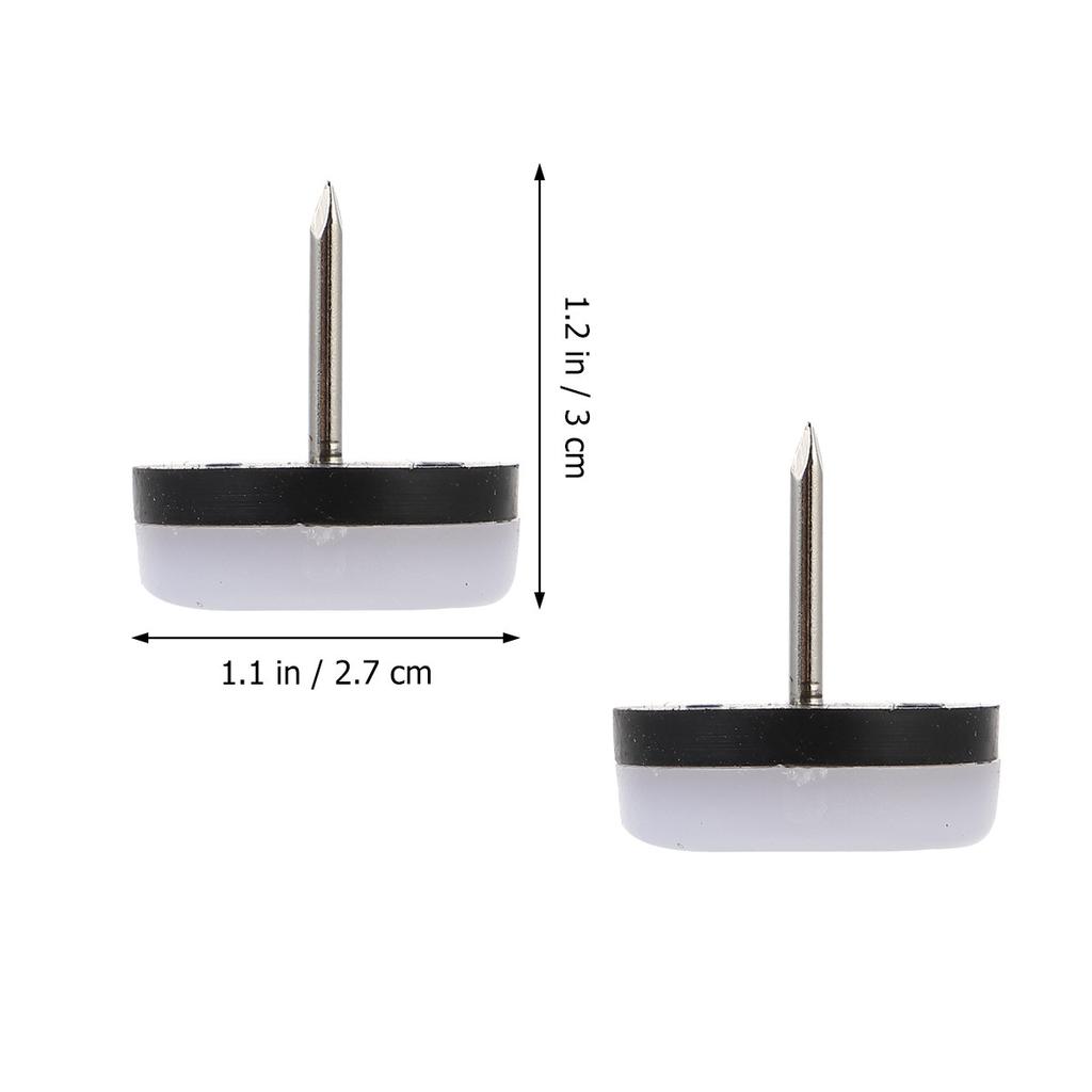 40Pcs Anti-Slip Furniture Leg Bottom Pads Nylon Head Metal Pin Floor Protectors Chair Table Feet Scratch Preventers