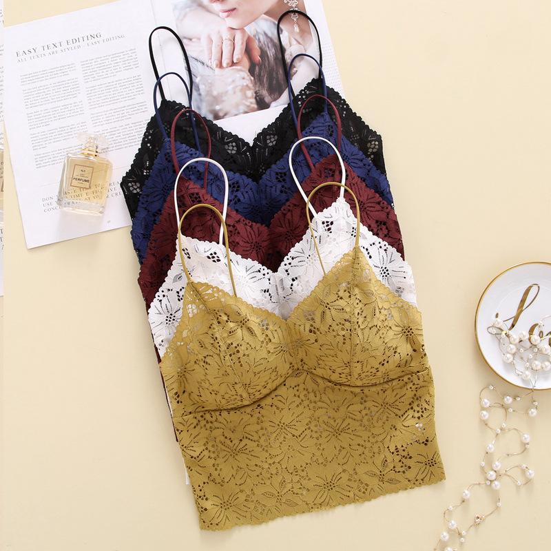 French Summer Suspender Sexy Soft Lace Bra Underwear Bra Women's Thin Skinny Shoulder Strap Vest Breathable