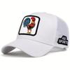 Rooster Baseball Cap Embroidered Mesh Cap, Letter Men and Women Peaked Cap, Sun Protection Sunscreen Fishing Animal Hat, Animal Embroidery